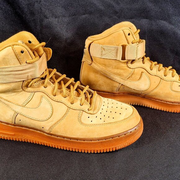 Nike Air Force 1 Mid Boot Mens \'07 Flax Wheat 882096-200 Khaki Shoes Size 8 main image 6